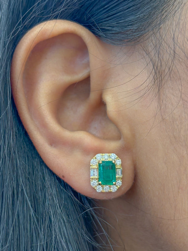 Emerald Diamond Earrings