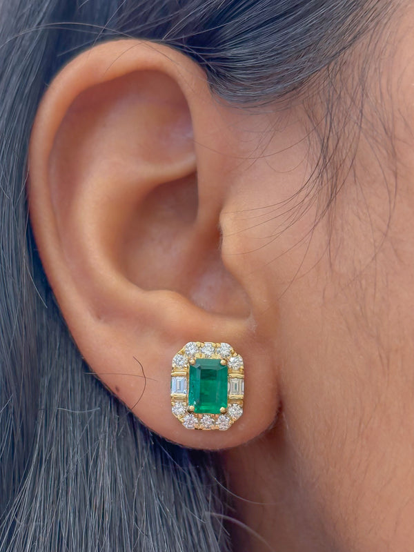 Emerald Diamond Earrings