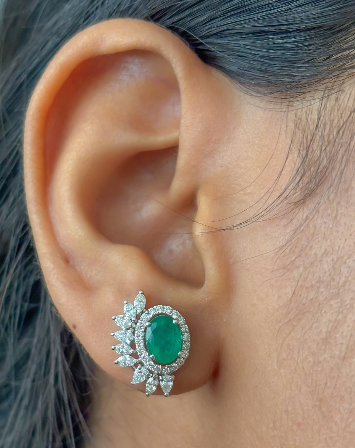 Emerald Diamond Earrings