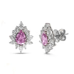 Pink Sapphire Diamond Earrings