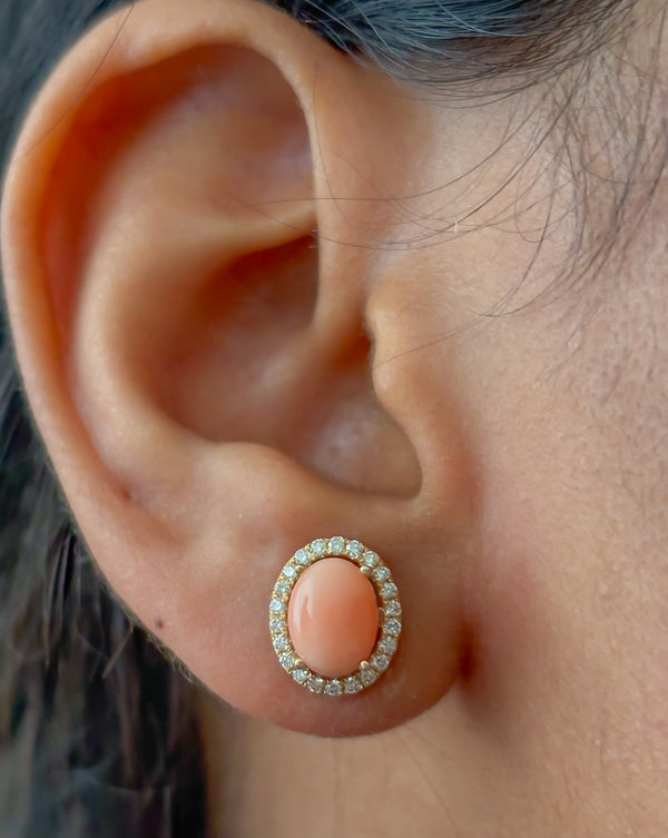 Coral Diamond Earrings