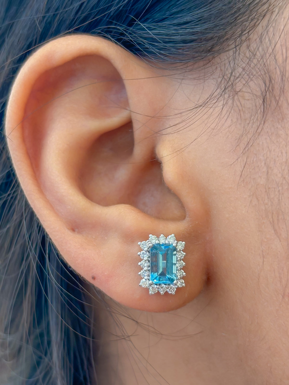 Aquamarine Diamond Earrings