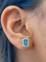 Aquamarine Diamond Earrings
