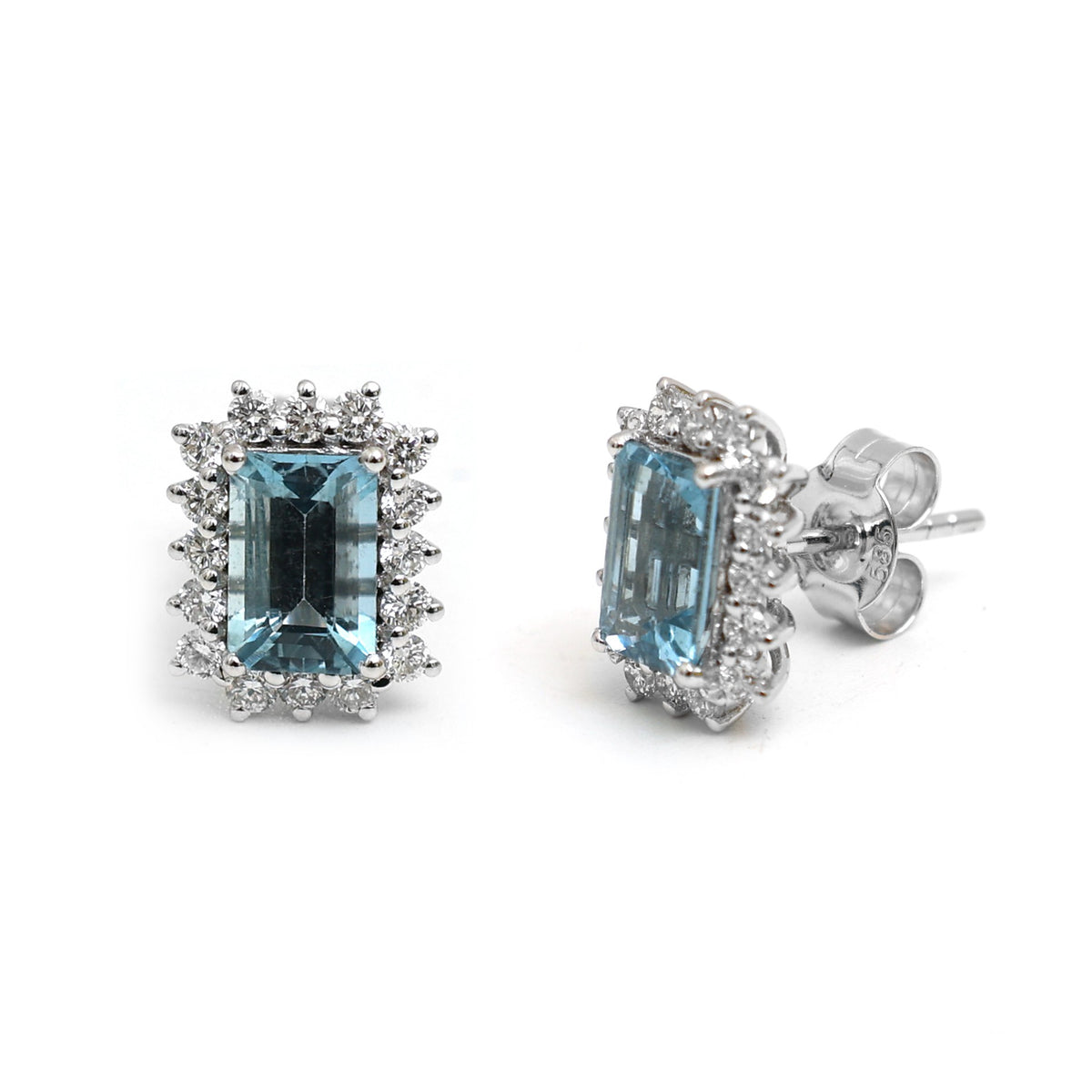 Aquamarine Diamond Earrings
