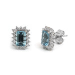 Aquamarine Diamond Earrings