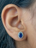 Blue Sapphire Diamond Earrings
