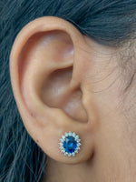 Blue Sapphire Diamond Earrings