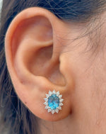 Aquamarine Diamond Earrings