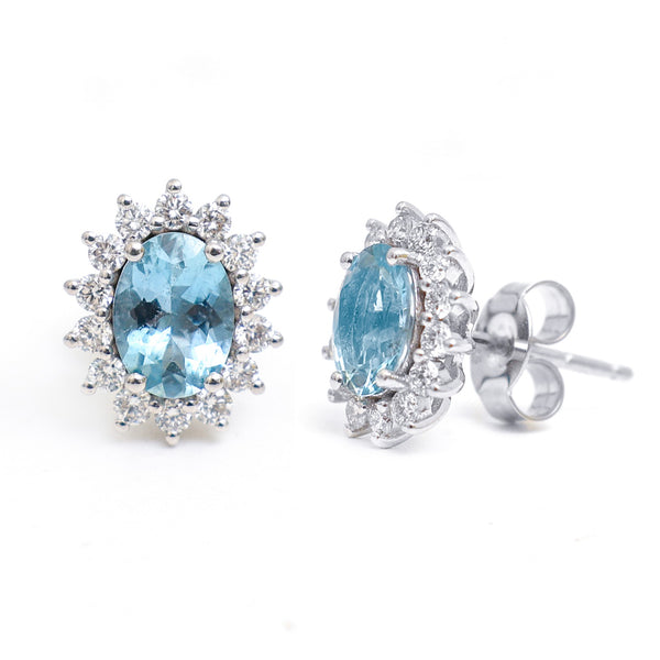 Aquamarine Diamond Earrings