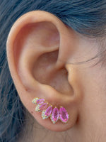 Pink Sapphire Diamond Earrings