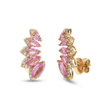 Pink Sapphire Diamond Earrings