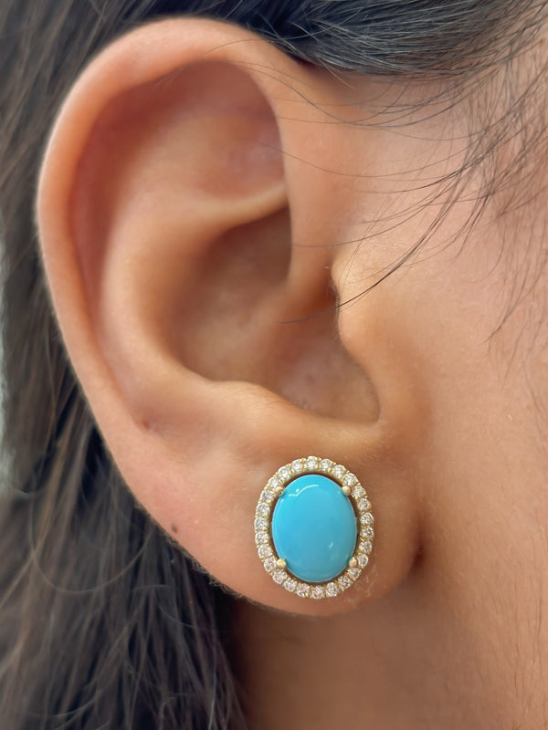 Turquoise Diamond Earrings