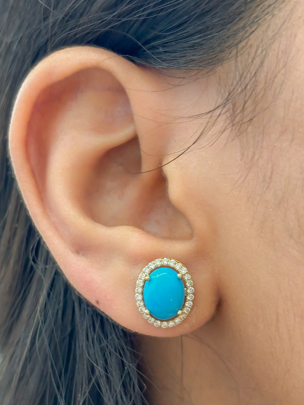 Turquoise Diamond Earrings