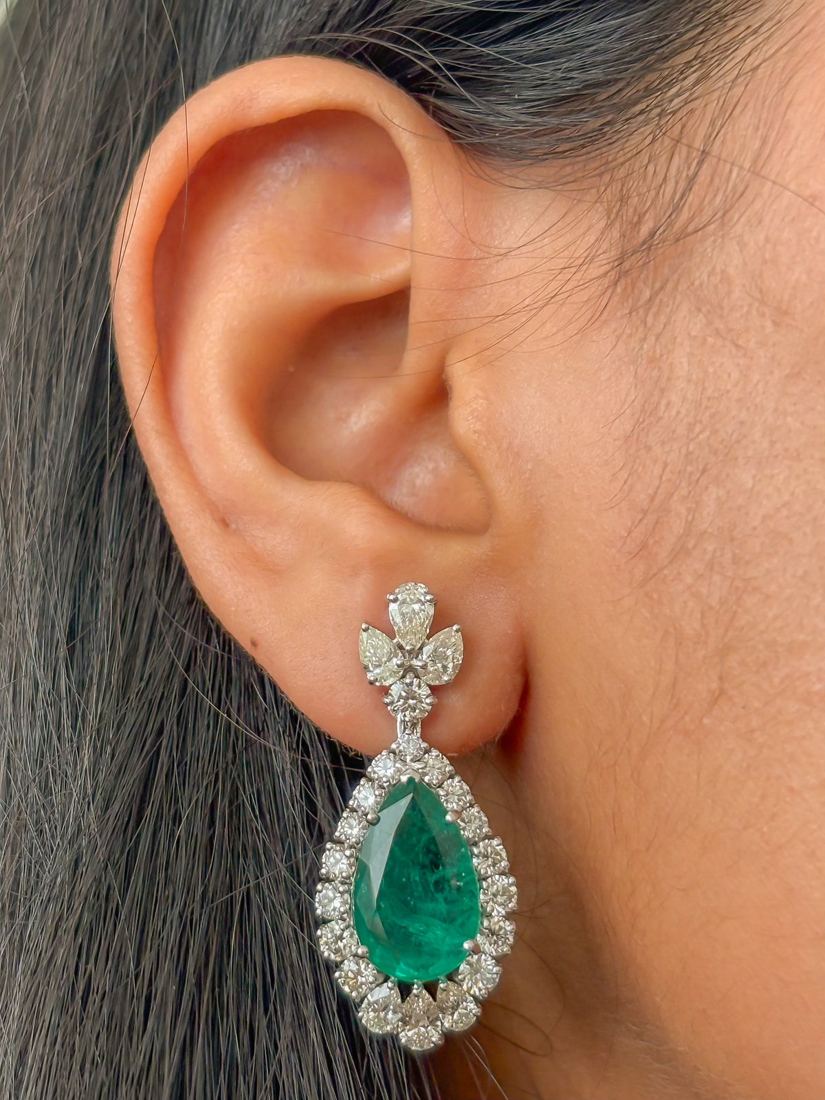Diamond Emerald Earrings