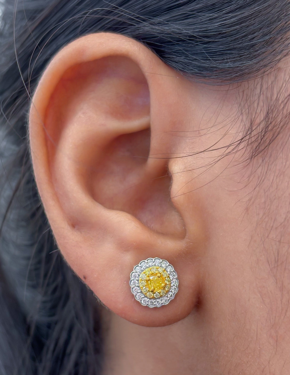 Diamond Yellow Diamond Earrings
