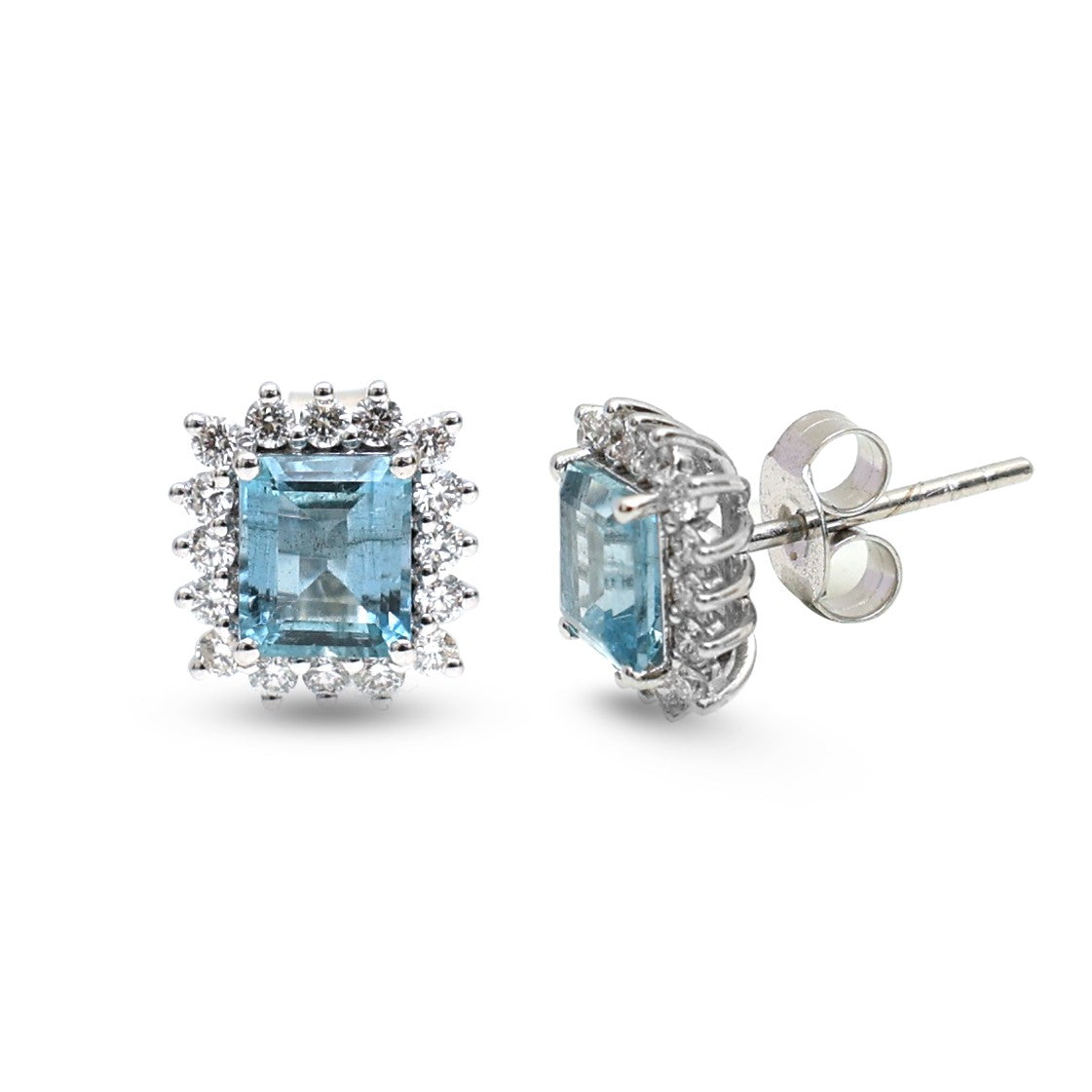 Aquamarine Diamond Earrings