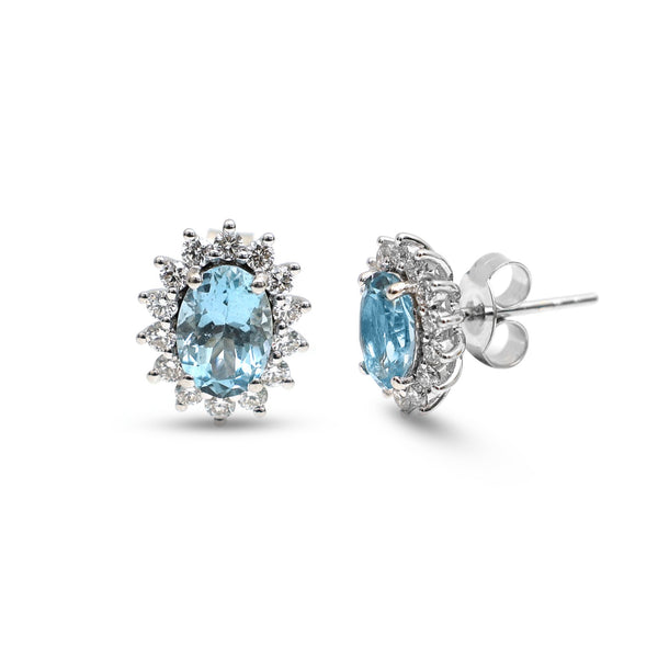 Aquamarine Diamond Earrings