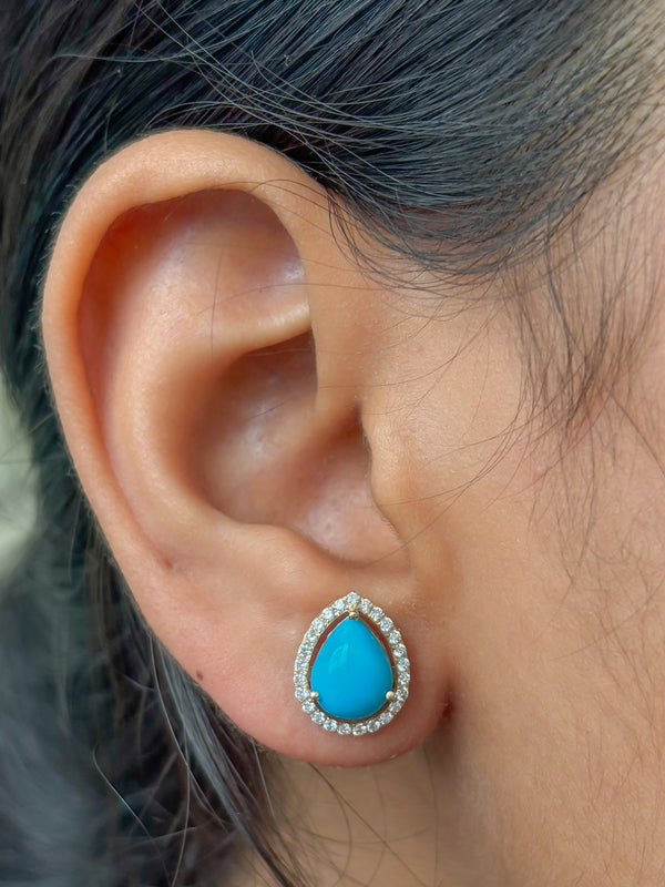 Turquoise Diamond Earrings