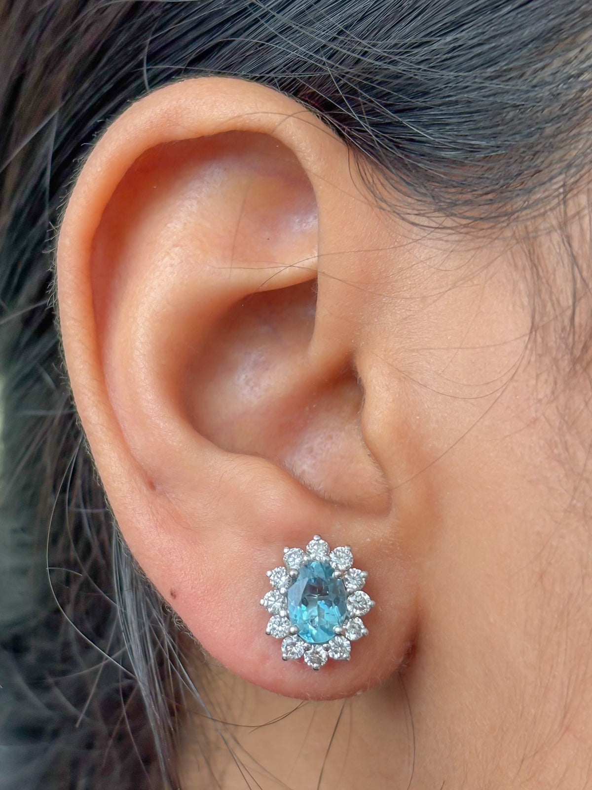 Aquamarine Diamond Earrings