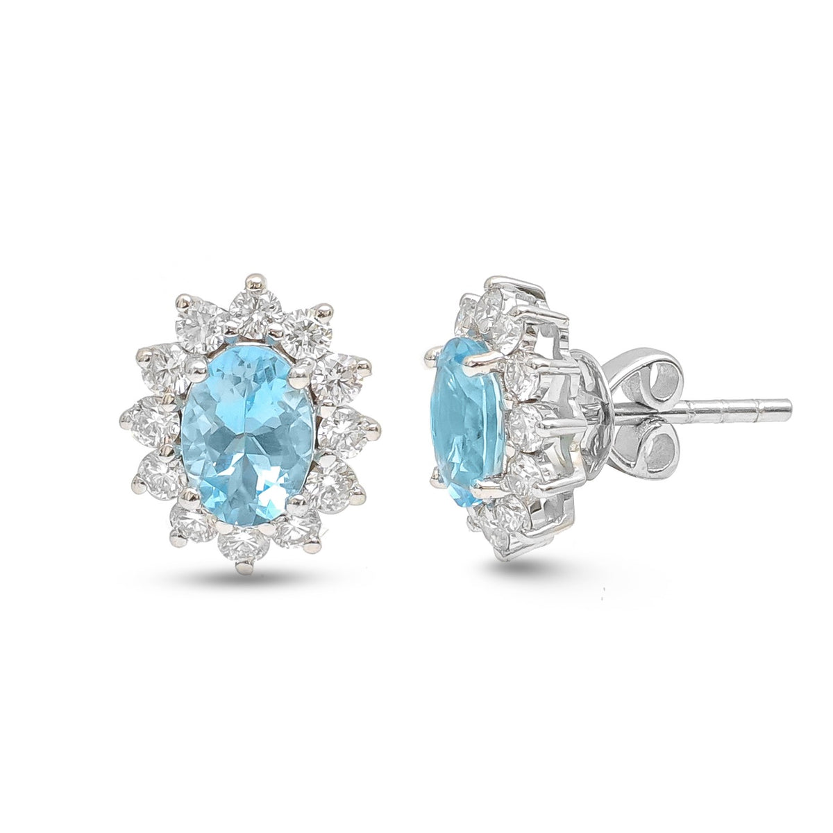 Aquamarine Diamond Earrings