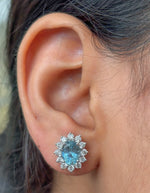 Aquamarine Diamond Earrings