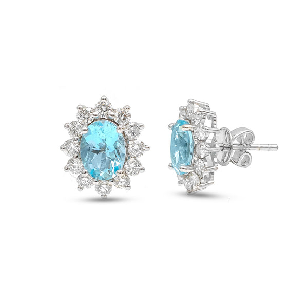 Aquamarine Diamond Earrings
