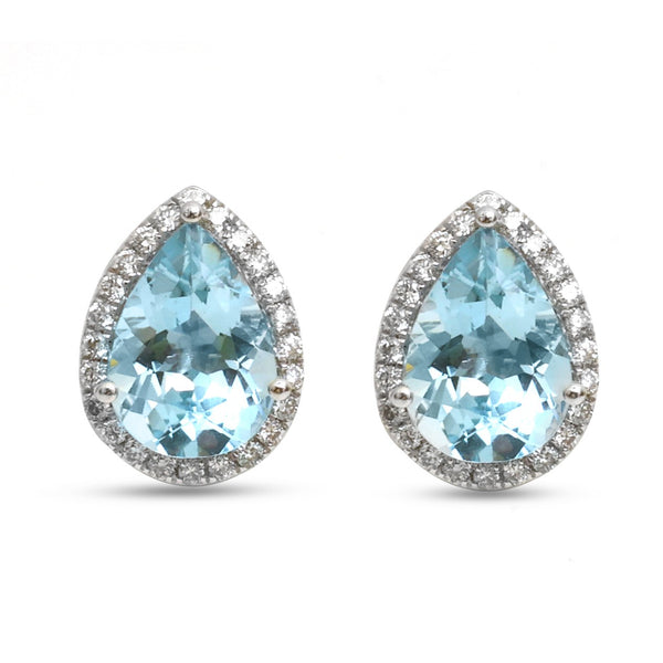 Aquamarine Diamond Earrings