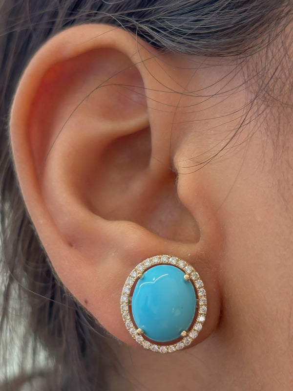 Turquoise Diamond Earrings