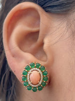 Emerald Coral Diamond Earrings