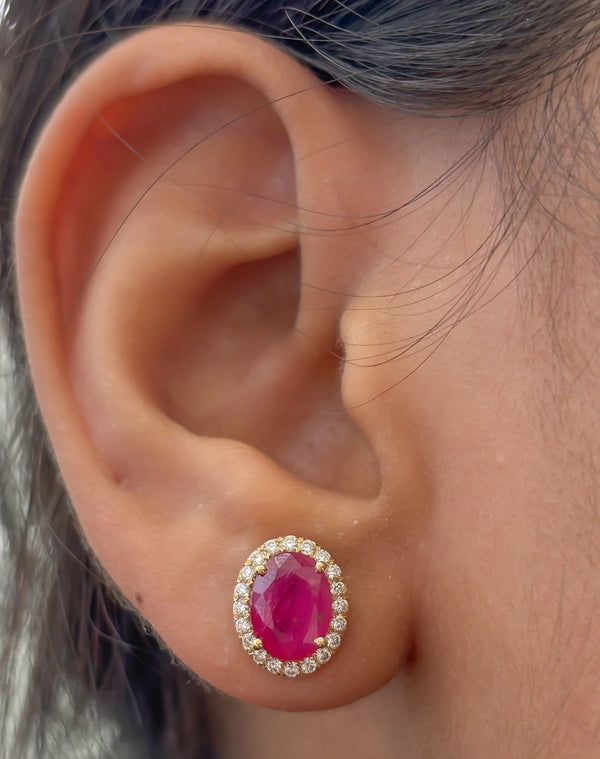 Ruby Diamond Earrings