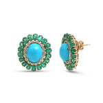 Turquoise Emerald Diamond Earrings