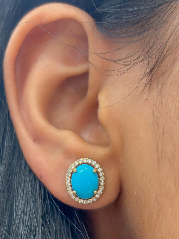 Turquoise Diamond Earrings