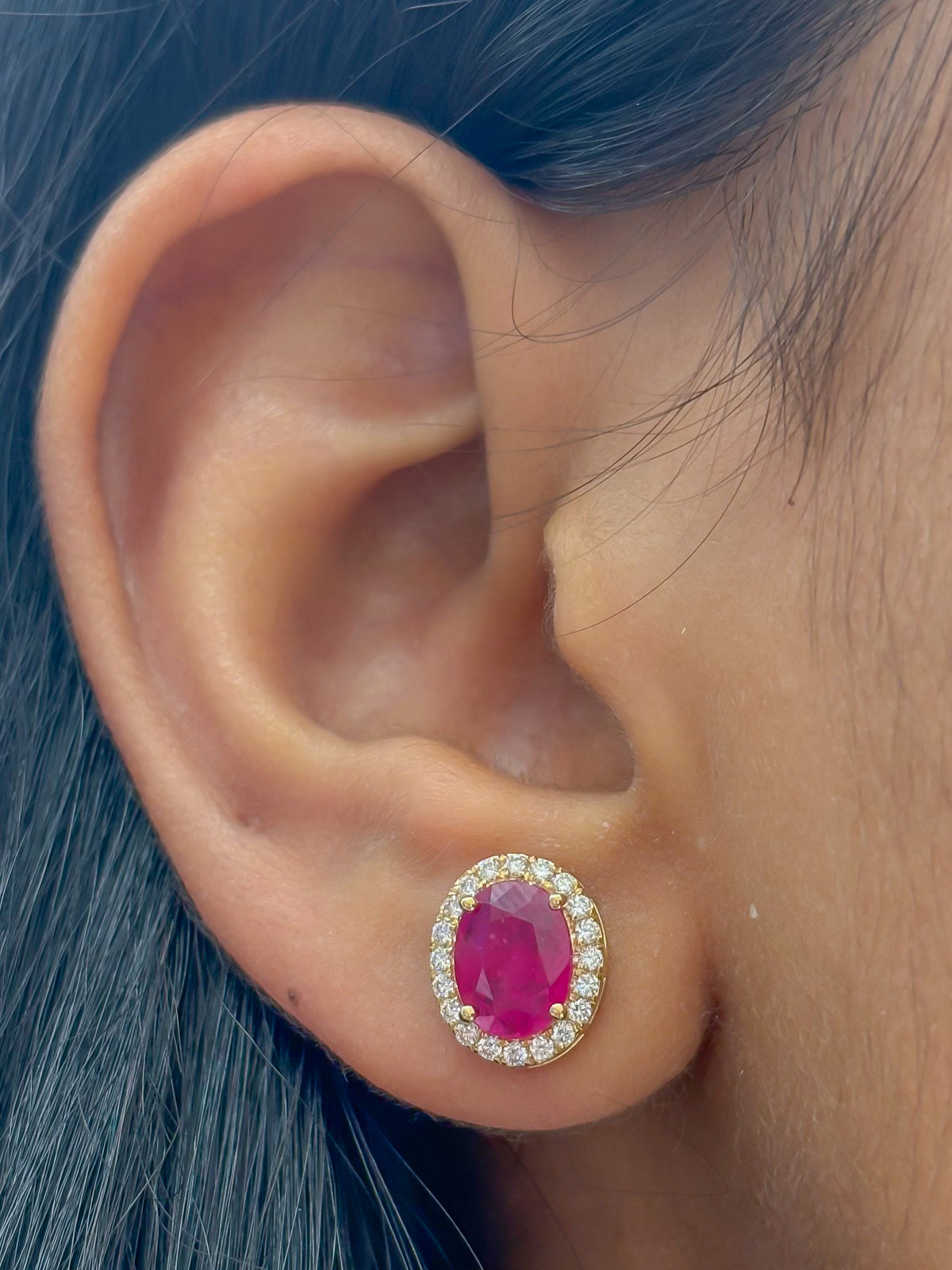 Ruby Diamond Earrings