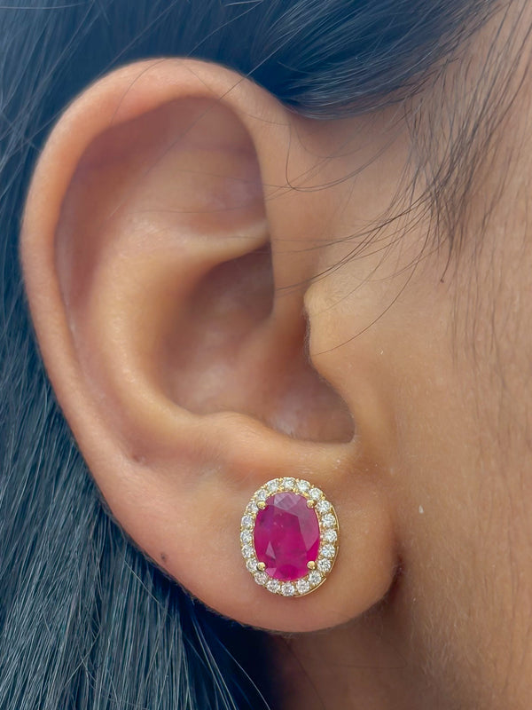 Ruby Diamond Earrings