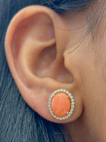 Coral Diamond Earrings