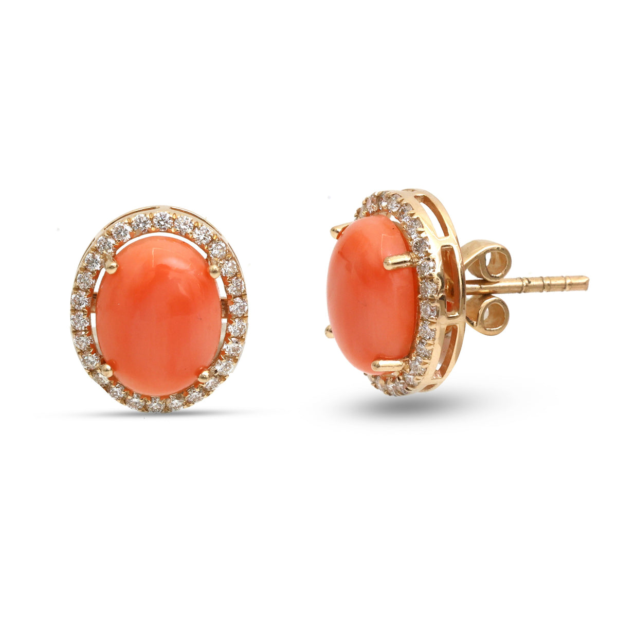 Coral Diamond Earrings