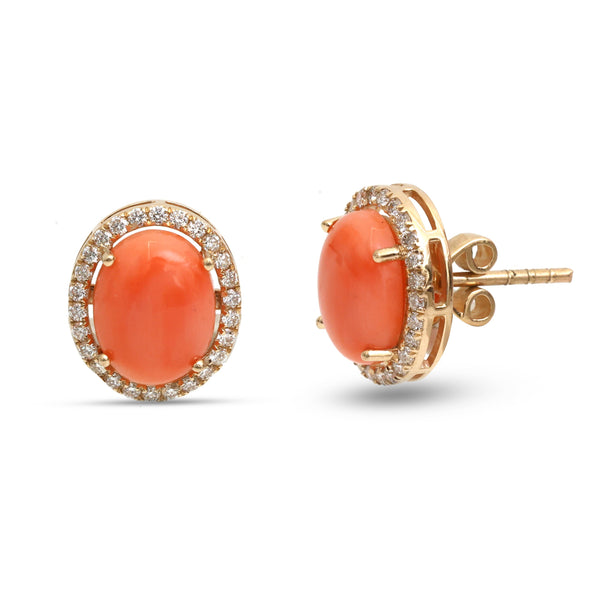 Coral Diamond Earrings