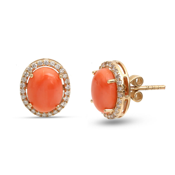 Coral Diamond Earrings