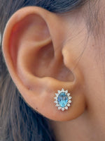 Aquamarine Diamond Earrings