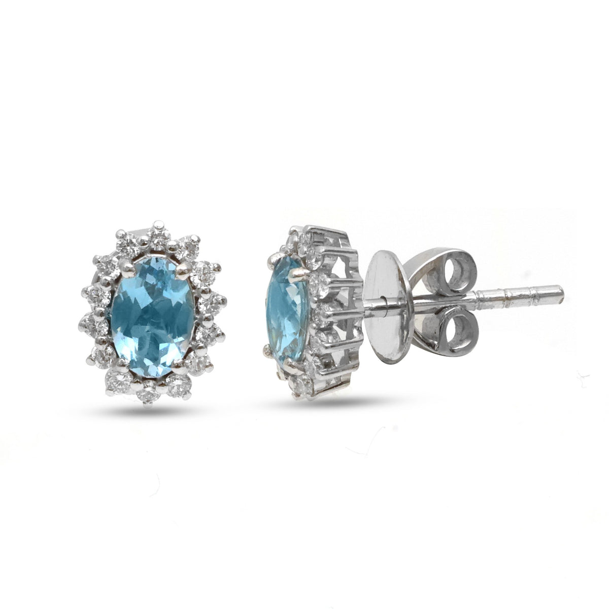 Aquamarine Diamond Earrings