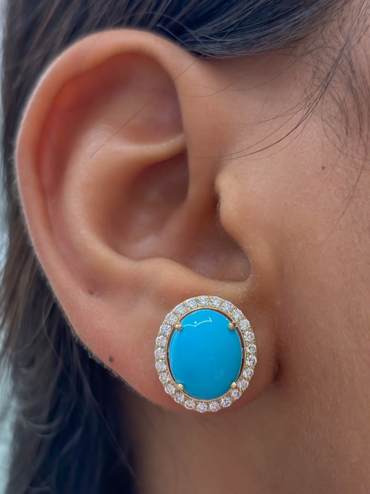 Turquoise Diamond Earrings