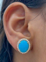 Turquoise Diamond Earrings