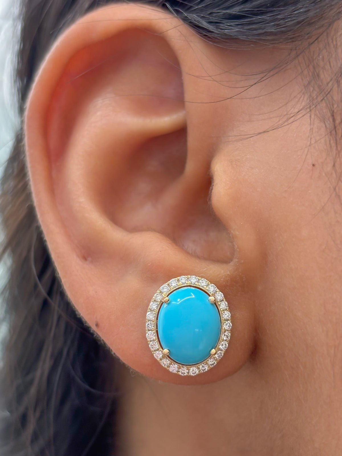 Turquoise Diamond Earrings