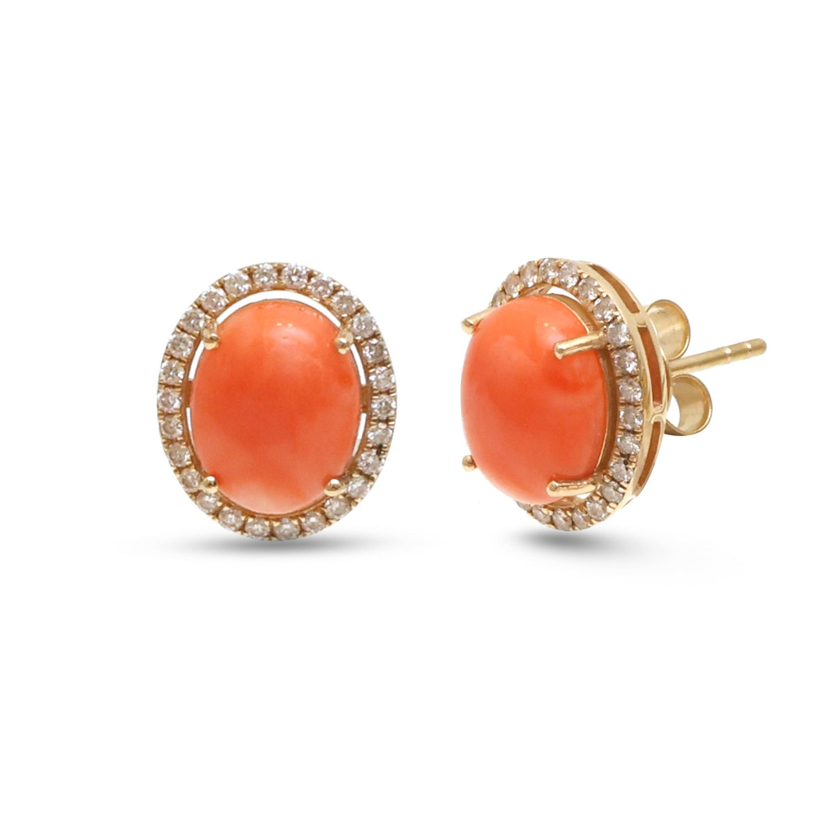 Coral Diamond Earrings