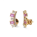 Pink Sapphire Diamond Earrings