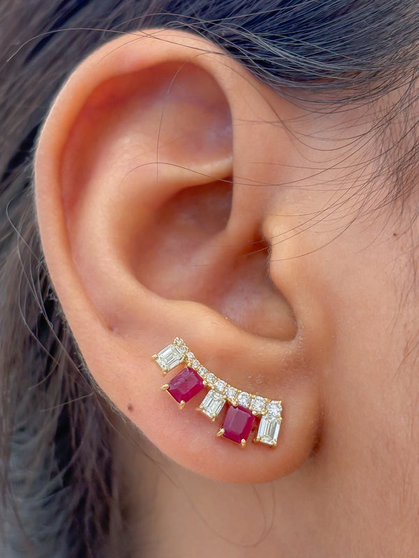 Ruby Diamond Earrings
