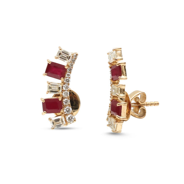 Ruby Diamond Earrings