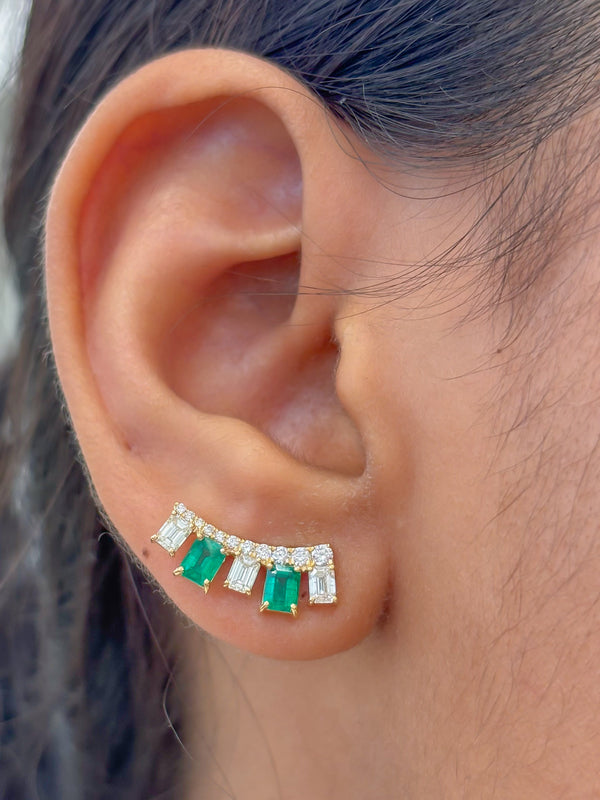 Emerald Diamond Earrings