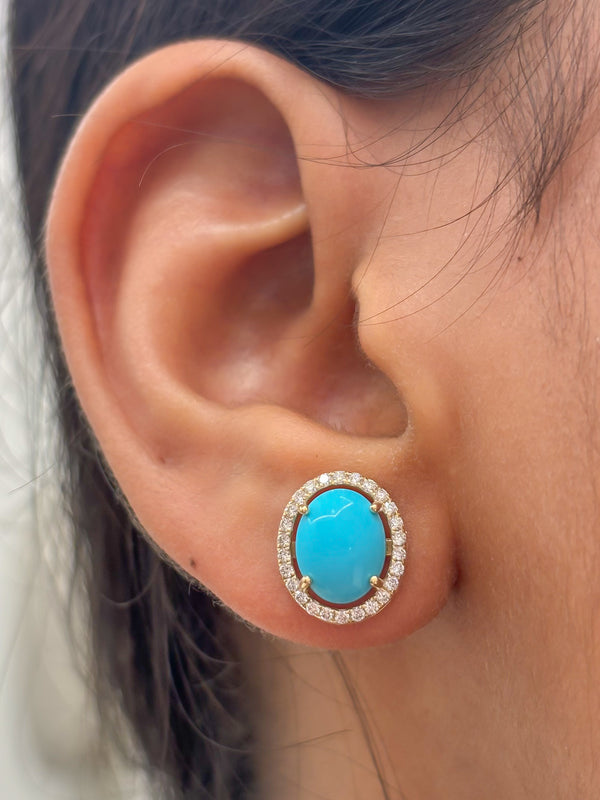 Turquoise Diamond Earrings