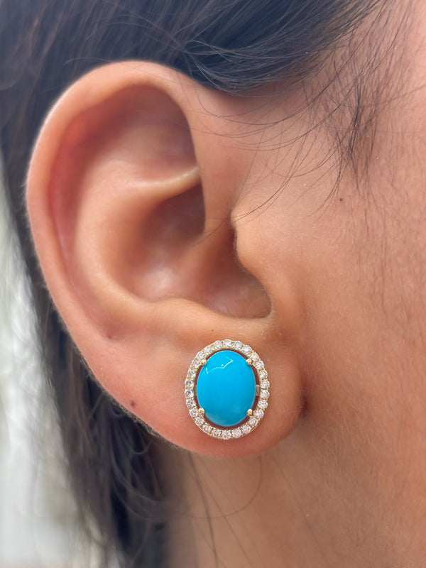 Turquoise Diamond Earrings